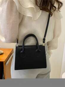 Bolso cuadrado de doble asa, ligero y de estilo casual para negocios, perfecto para adolescentes, mujeres, estudiantes universitarios, principiantes y trabajadores de cuello blanco, ideal para la oficina, la universidad, el trabajo, los traslados, el aire libre, los viajes y las salidas