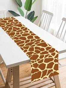 1pc 35*180cm Pink Cow Pattern Polyester Table Runner/Runner, Suitable For Cow Themed Birthday Party, Wedding, Home Festival Party, Dining Table Decoration, Disposable Tablecloth - Multicolor - View 4
