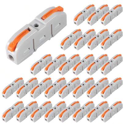 20pcs Lever-Type Wire Connectors, 1-To-1 Direct Plug-In Wire Connectors SPL-1 Lever Nut Wire Connectors, Quick Connection Splicing Wire Connectors For Direct Plug-In Circuit Splicing