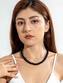imoli 1 chiếc vòng cổ bằng nhựa thời trang phong cách Bohemian cổ điển lấy cảm hứng từ dopamine dành cho nữ, phù hợp để đeo quanh năm, làm quà tặng cho kỳ nghỉ ở bãi biển (kích thước hạt cườm, hạt và ngọc trai thủ công có thể thay đổi đôi chút) - Nhiều màu - Xem 18