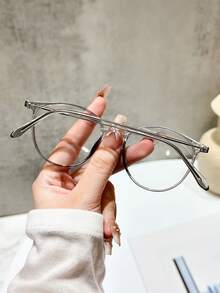 1 件塑料和金属几何全框变色现代简约风格 Ins 风格女士时尚眼镜，适合日常生活户外休闲活动街拍热带海滩度假家庭出游驾驶露营外出装时尚配饰圆形墨镜