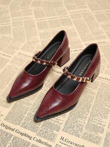 2025 New French Style Women's Fashion Pointed Toe Flats, High-Quality Casual Solid Color Shoes, Suitable For Dresses In Spring/Autumn - Burgundy - View 2