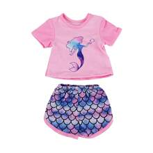 Set de 2 piezas (camisa y pantalones cortos) apto para muñecas bebé Reborn de 16 a 18 pulgadas, accesorio (la muñeca no está incluida)