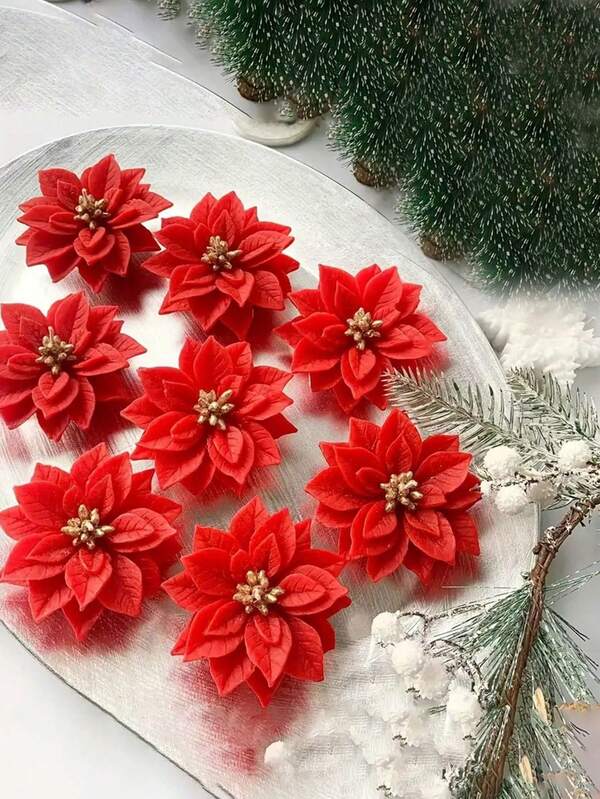 1 buc Crăciun floare silicon mucegai DIY Holly leaf în formă de rășină instrumente aromaterapie lumânare gips mucegai decorare instrumente