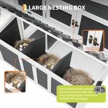mteryoing Home Wooden Chicken Co Op, 54.41" X 34.49" X 34.05" Chicken Co Op For 4-6 Chickens, With 2 Sides Large Nesting Boxes, Outdoor Poultry Cage Rabbit Cage With Ramps & Tray - 54.41" X 34.49" X 34.05" - View 7
