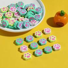 30 piezas de borradores con diseño de huella de pata - Hechos de goma sintética, borradores de lápiz con formas coloridas y divertidas, adecuados para el aula, obsequios de fiesta y recompensas en el hogar/escuela (colores aleatorios)