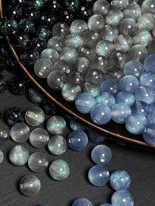 50 件梦幻春夏银河闪光圆形树脂珠，DIY 手链首饰制作用品