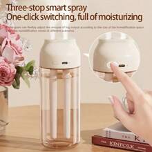 全新智能家居加湿器，USB 静音小型空气净化加湿器，迷你大容量雾化器，带双喷嘴，USB 供电，适用于大房间、卧室和办公室 - 凉爽雾气，易于清洁的家用加湿器 - 彩色 - 查看 2