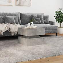 vidaXL Couchtisch mit LED-Leuchten Betongrau 50x50x40 cm - Grau - Übersicht 3