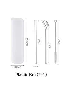 5/10pcs/Set (4Straws + 1Brush) Transparent Glass Straws, Heat Reusable Clear Glass Straws For Smoothies, And Drinks - Healthy - Includes Cleaning Brush School Supplies,Back To School Christmas For Holiday Gift Giving