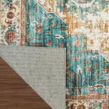 9x12 Area Rugs Living Room - Large Boho Stain-Resistant Rugs With Non-Slip Backing, Vintage Design Bedroom, Beige/Brown, Home Decor Floor - Green - View 5