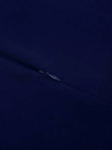 HOMEYEE Đầm ôm body cổ chữ V tay ngắn thắt lưng phong cách cổ điển thanh lịch dành cho doanh nhân - Màu xanh hải quân - Xem 5