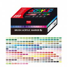 GuangNa 288/240/168/120/72/60/36/24/12 Color Direct Liquid Acrylic Marker Pens, Students Use Art Professional Drawing Drawing Color Soft-Head Marker Paper-Tight Stackable Diy Graffiti Coloring Book Coloring Pen Can Draw Glass Stone Waterproof Body Painting Brush Christmas Gift