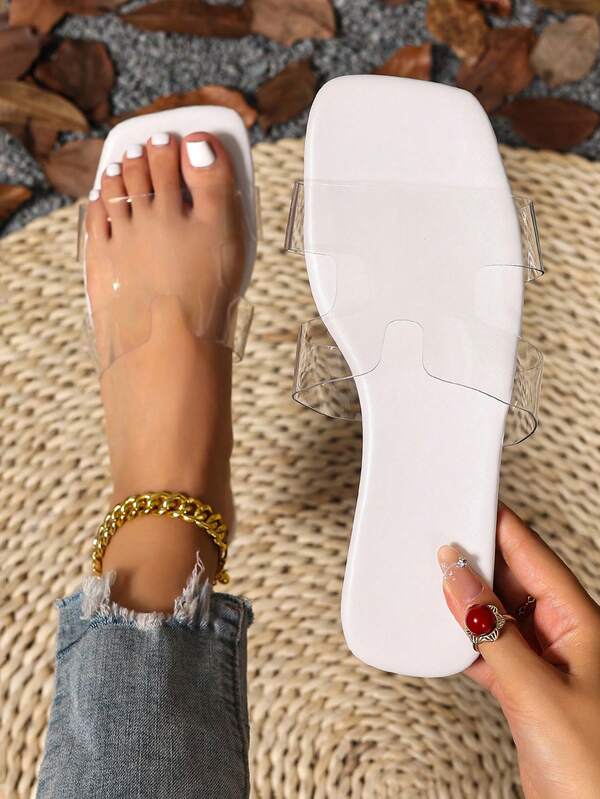 Women's Summer New Fashion Flat Sandals, Non-Slip Comfortable Open Toe Slippers, Square Toe Sexy Strap Bohemian Slides