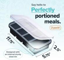 1 Cup Silicone Freezer Tray With Lids, Perfect For Storing Broth, Leftovers, Rice, Sauce And More, Silicone Soup Freezer Molds For Meal Prepping - Charcoal - 2-Pack,9830920 - 紅白色 - 查看 2