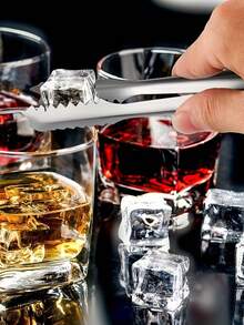 1pc Stainless Steel Ice Clip, Thickened Stainless Steel Ice Clip, Food Appetizer Tongs, Serving Appetizer Tongs, Sugar Tongs, Suitable For Tea, Coffee, Bar, Bread, Ice, Barbecue, Kitchen Wedding Restaurant For Party Coffee Bar Serving And Cooking, Halloween And Christmas Party Supplies