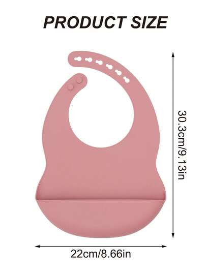 PopLittleOne 1pc Baby Silicone Bibs Solid Color Baby Tableware Adjustable Baby Bibs Feeding Trianing Baby Items Waterproof Baby Bib