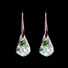 New Vintage Personality Long Dangle Earrings For Women Girls Fashion Rose Gold Color Water Drop Artificial Crystals Earrings Jewelry Gifts - 香檳色 - 查看 3
