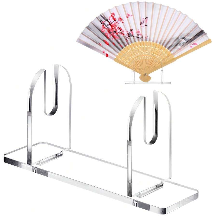 Acryl Fächer Ständer, faltbarer klarer Fächer Halter, Staffelei japanischer chinesischer Handfächer Ständer, faltbarer tragbarer Fächer Ständer Basis, Fächer Organizer
