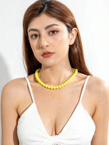 imoli 1 chiếc vòng cổ bằng nhựa thời trang phong cách Bohemian cổ điển lấy cảm hứng từ dopamine dành cho nữ, phù hợp để đeo quanh năm, làm quà tặng cho kỳ nghỉ ở bãi biển (kích thước hạt cườm, hạt và ngọc trai thủ công có thể thay đổi đôi chút) - Nhiều màu - Xem 15