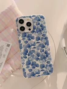 1 buah Casing Ponsel Minimalis Motif Bunga Biru Berkilau Tahan Air Tahan Guncangan Anti Selip Lembut Kompatibel dengan Ponsel Apple - MultiWarna - View 2