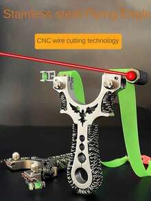 1pc Metal Eagle Slingshot, Outdoor High Power Stainless Steel Slingshot With Precision Flat Rubber Band - Multicolor - View 3