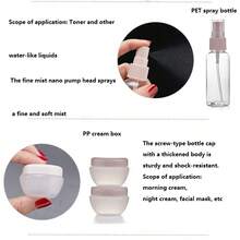 Set de 8 botellas cosméticas de viaje, kit organizador de maquillaje portátil, bolsas de plástico EVA