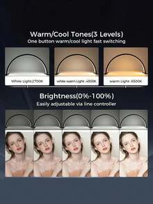 USB Powered Cordless Switch Desk Lamp, Suitable For Handcraft Lighting, Nail Care, Tattoo Decoration, Rainbow Desk Lamp, LED Nail Lamp, Half-Moon Desk Lamp, USB Powered, 3-Color Dimming Button, Suitable For Bedroom Or Study Nail Care And Reading, Living Room Cabinet Decor Lamp, Gift For Friends Or Loved Ones - Multicolor - View 6