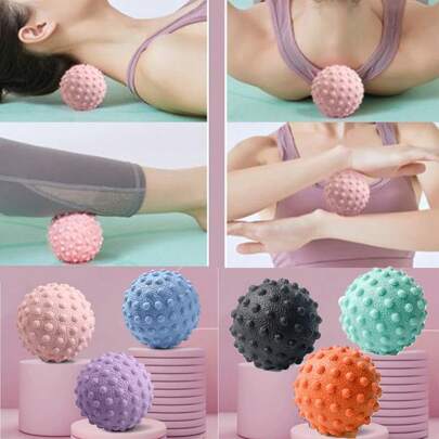1 quả bóng massage huyệt đạo TPR để giải phóng cân mạc, thư giãn cơ chân, bóng yoga 6 màu để massage vai, cổ và kinh lạc