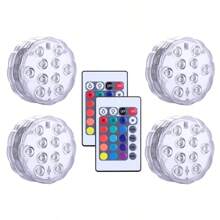 Floating Lights LED Multi Color Changing Water Float Drift Lamp For Fish Tank Pond Led Floating Lamp Swimming Pool Ball Pond Drift Waterproof Glow Show Disco Color Changing Light 16 Colors 10leds LED Submersible Light Remote RGB Swimming Pool