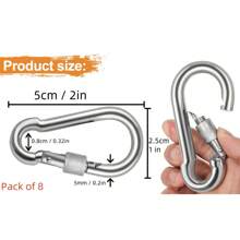 304 Stainless Steel Spring Buckle/Buckle,Pet Leash Accessories, Suitable For Courtyard, Outdoor Activities And Camping. It Is Made Of Corrosion-Resistant 304 Stainless Steel And Allows One-Handed Quick Opening.