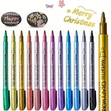 1/3/6/12pcs Metallic Pens - Gold, Silver And Copper Colors, Suitable For Crafts, Signing And Art Projects, Permanent Marker,Back To School