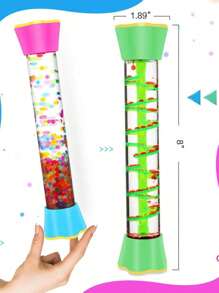 Sensory Tubes Set - Calming Toys For Kids - With Glitter Bottle, Gravity Spinner, Bubble Drop Spiral Tube - Promotes Calmness & Independent Play - Securely Sealed, No Leaks-3 Packs