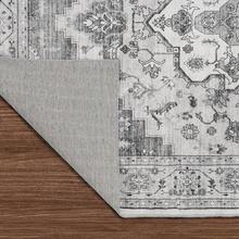9x12 Area Rugs Living Room - Large Boho Stain-Resistant Rugs With Non-Slip Backing, Vintage Design Bedroom, Beige/Brown, Home Decor Floor - Grey White - View 6