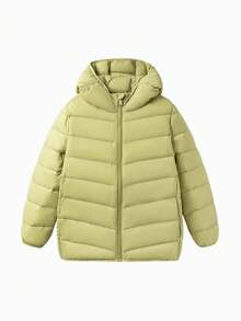 Balabala 儿童轻薄羽绒服秋冬款 - 带帽 防水防油 家庭款 - 黃綠 - 查看 1