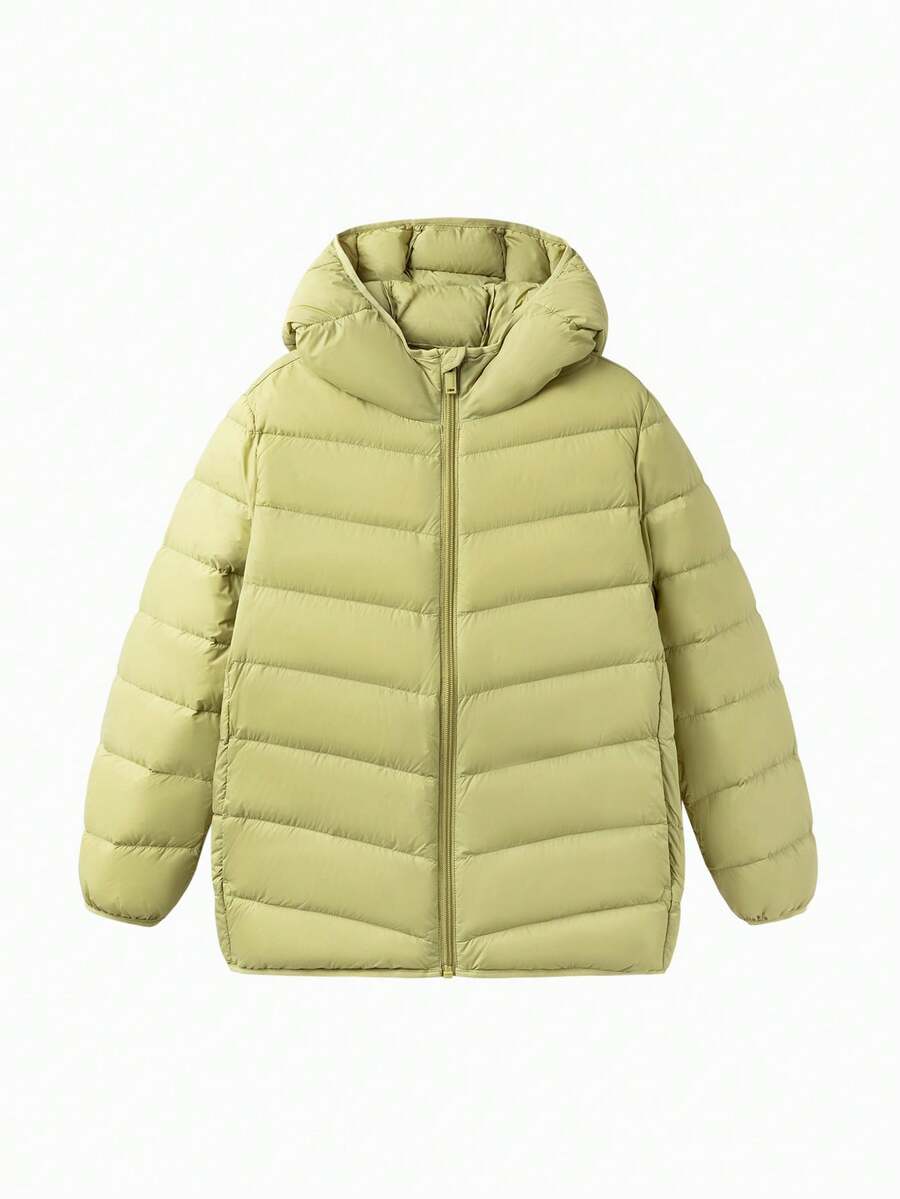 Balabala 儿童轻薄羽绒服秋冬款 - 带帽 防水防油 家庭款 - 黃綠 - 查看 1