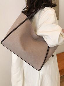 حقيبة تسوق كاجوال كبيرة السعة بألوان متباينة