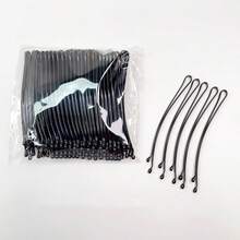 10PCS/20PCS/50PCS Women's Black Steel Clip Curved Hair Clip, Solid Color Straight Hair Clip With Cover For Daily Use, Girl's Broken Hair Clip With Top Clip Edge Clip, Used For Daily Life, Claw Clips, Hair Claws, Clips For Hair, Hair Slide, Hair Barrettes - Black - View 2