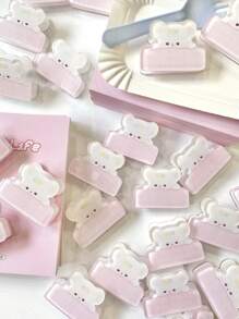 1 件果冻兔亚克力夹，可爱清新学生便签夹，回形针，适用于学校用品，返校