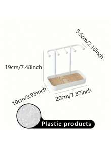 1 pieza Estante de exhibición práctico, organizador colgante de sobremesa para aretes, collares, anillos, llaveros, diademas, sujetadores de cabello, bandeja de joyería de madera y soporte para llaves para organizar accesorios de mujer, esenciales de viaje, regreso a la escuela, almacenamiento de dormitorio, decoración de otoño