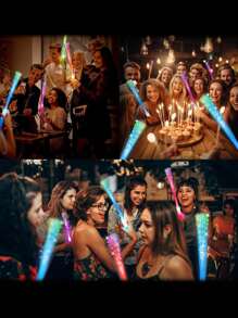 8 件 - 发光光纤灯棒、LED 灯棒、夜光派对用品、光纤灯棒、LED 闪光棒、派对光纤灯棒、婚礼、万圣节、新年派对礼物圣诞节感恩节（某些部件可能是随机的）、节日必需品、秋季、感恩节、万圣节、圣诞节、狂欢节、国庆节、秋季、独立日 - 白色 - 查看 5