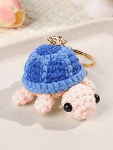 1pc Cute Handmade Crochet Turtle Keychain, Mini Plush Turtle Pendant Ornament, Knitted Keyring Charm For Women, Bags, Cars - Multicolor - View 12