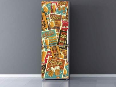  Adesivi per frigorifero con timbro della birra Oedim | Varie dimensioni | Adesivo resistente | Adesivi per frigorifero economici ed eleganti | Vinile per frigorifero