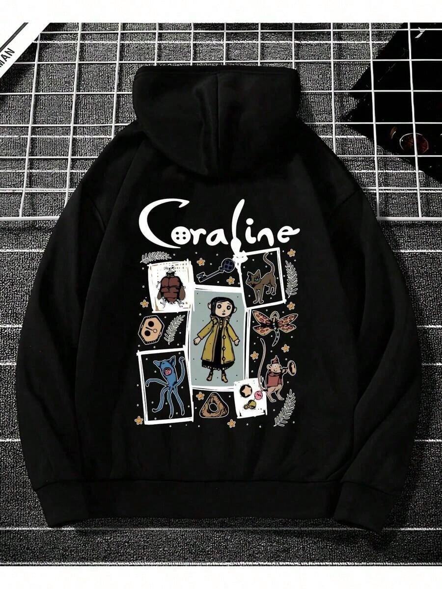 Sweatshirt, Cold Weather Top, Premium Tracksuit, Secret World, Casual Jacket, Hooded Sweatshirt - 黑色 - 查看 1