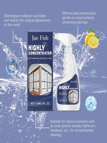 JUE FISH 120毫升除锈剂，适用于厨房用具的不锈钢除锈清洁剂 - 彩色 - 查看 3