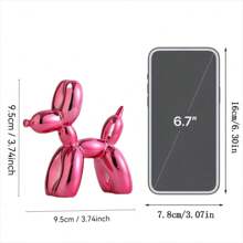 1pc Nordic Pink Electroplating Small Balloon Dog Resin Sculpture Decoration Indoor Home Decoration Creative Animal Small Sculpture Resin Crafts Best - Pink - View 10