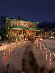 1 Solar Christmas Candy Stick Light. This Is An Outdoor Waterproof Solar-Powered LED Christmas Candy Stick Decorative Light With 8 Lighting Modes. It Is Suitable For Christmas Tree Decoration, Christmas Scene Gardens, Corridors, Patios, Backyards, Lawns, Courtyards, Fences, Sidewalks, Steps, And Decorations In Outdoor Environments. - Candy Cane - View 9