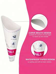 12pcs Practical Disposable Female Urinals, Leak Proof, Foldable, Portable Paper Cup, Upright Female Urinal Funnel - Multicolor - View 5