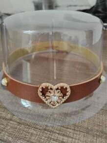 1 Unisex Western Cowboy Hat, Detachable Heart-Shaped Border, Polyester Fiber, Non Elastic, Woven Process, Sun Protection Theme Hat, Feather Free, Hand Washable - Ideal Gift Choice, Suitable For Horseback Riding Sports Travel Bar Parties And Daily Use