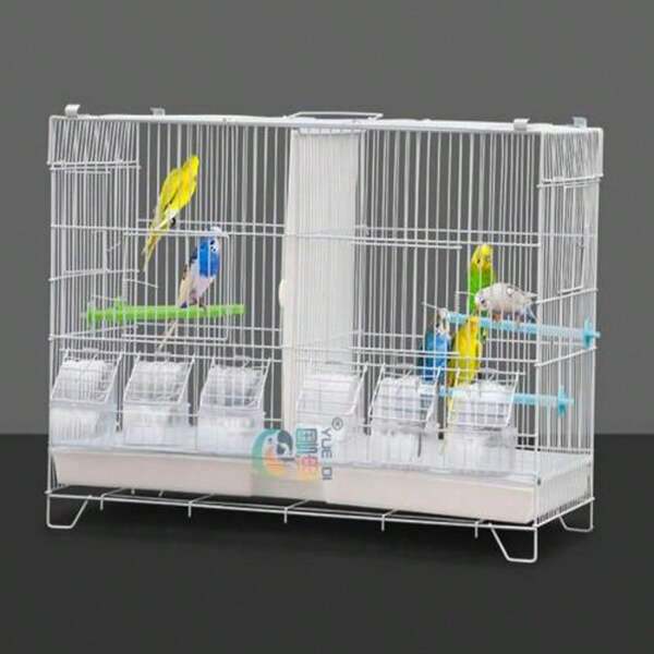 Cage à oiseaux d'intérieur et d'extérieur, volière en métal pour perruches, perroquets, pinsons, inséparables et canaris avec filet de séparation, compartiment à tiroir, cage pour perroquets de petite et moyenne taille, 60 x 26 x 39,5 cm